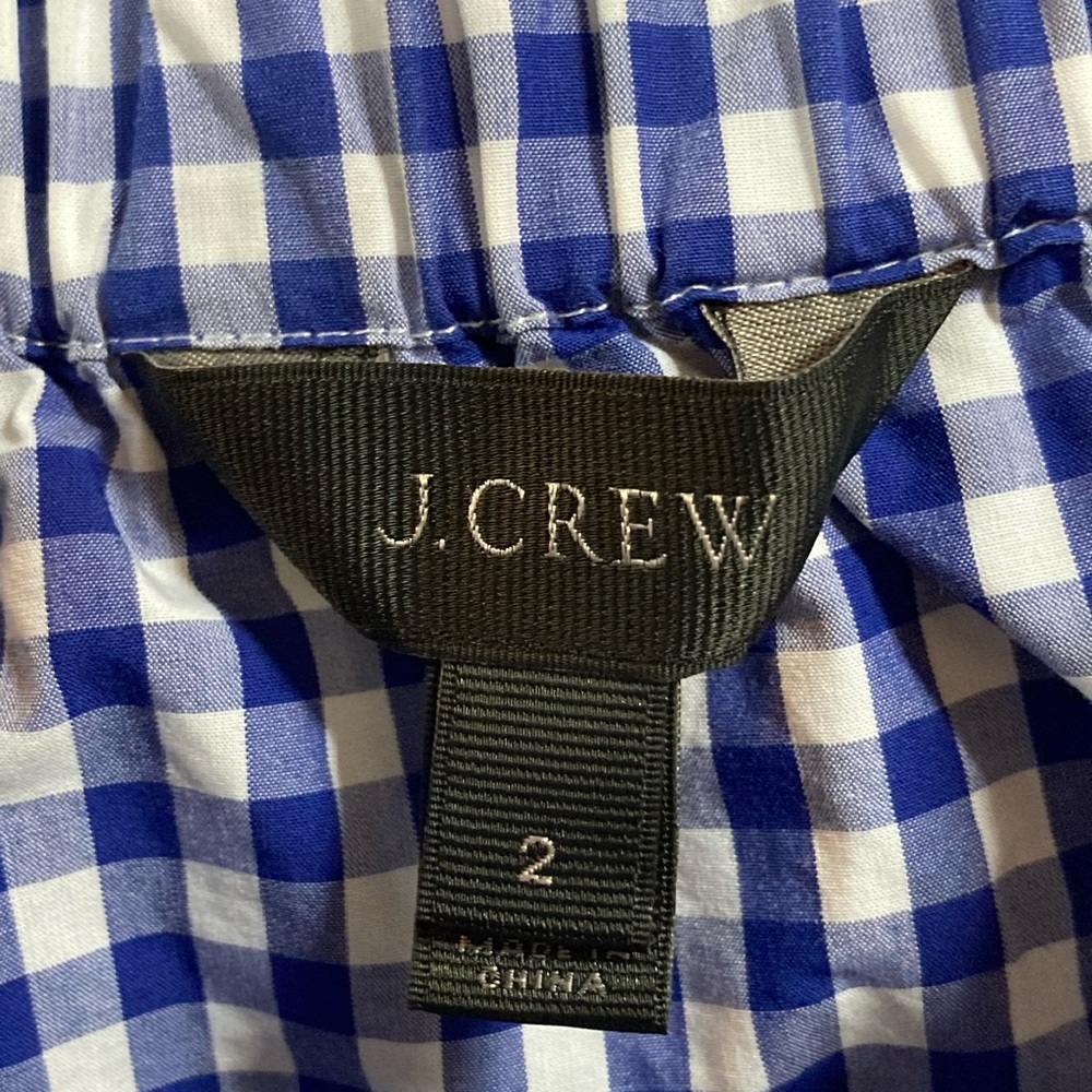 J. Crew Off the Shoulder Top in Blue Gingham - Picture 5 of 6